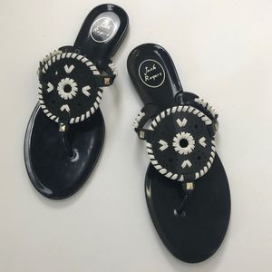 Jack Rogers Gel Georgica Black White Sandals 11